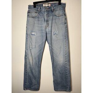LEVI'S 505 Regular Fit Jean Medium Wash Distressed 90s Grunge High Rise 34x30